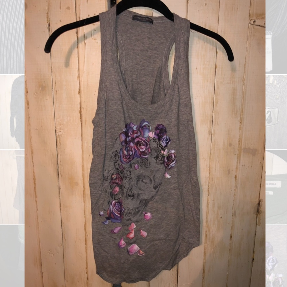 Alexander McQueen Floral Skull Tank Top